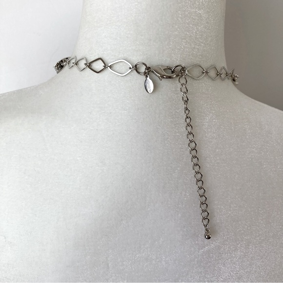 Chico’s Six Strand Multi Layered Silver Tone Necklace - Picture 4 of 11